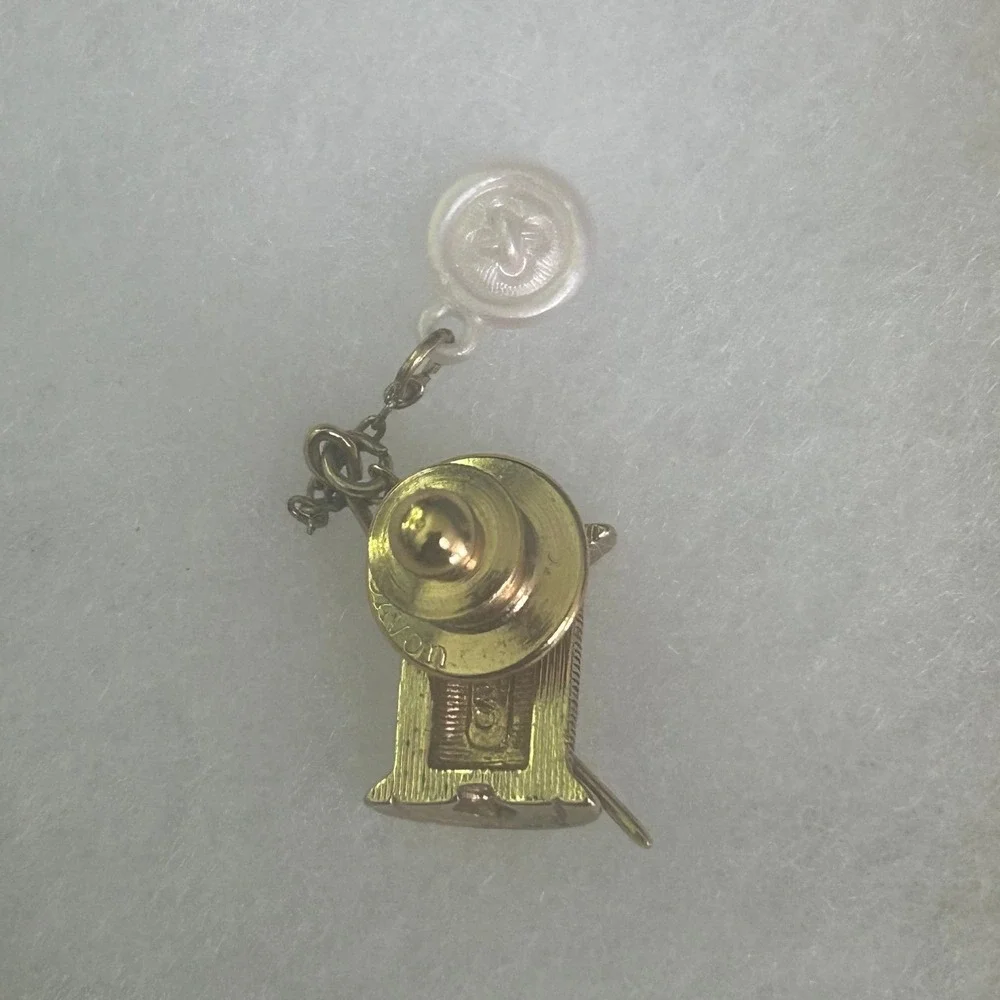 Avon Gold Tone Spool of Thread Needle and Button Sewing Lapel Pin Vintage #756